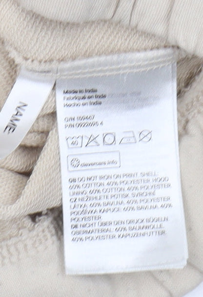 H&M Girls Beige Pullover Hoodie, Size 8-9, Urban Style