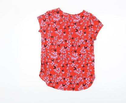 Womens UK Size XS VERO MODA Red Basic T-Shirt