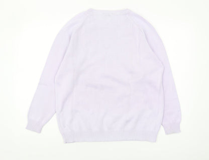 Womens UK Size M Joie de Vivre Purple Pullover Jumper