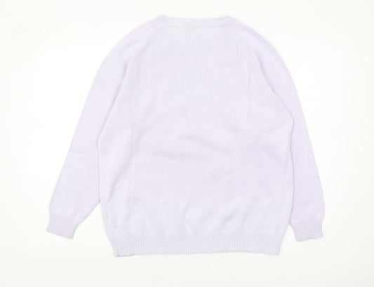 Womens UK Size M Joie de Vivre Purple Pullover Jumper
