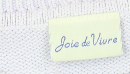 Womens UK Size M Joie de Vivre Purple Pullover Jumper