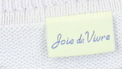 Womens UK Size M Joie de Vivre Purple Pullover Jumper