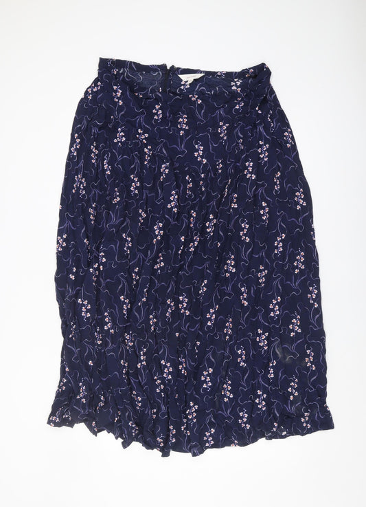 Marks and Spencer Women's Blue Floral Pleated Skirt 16
