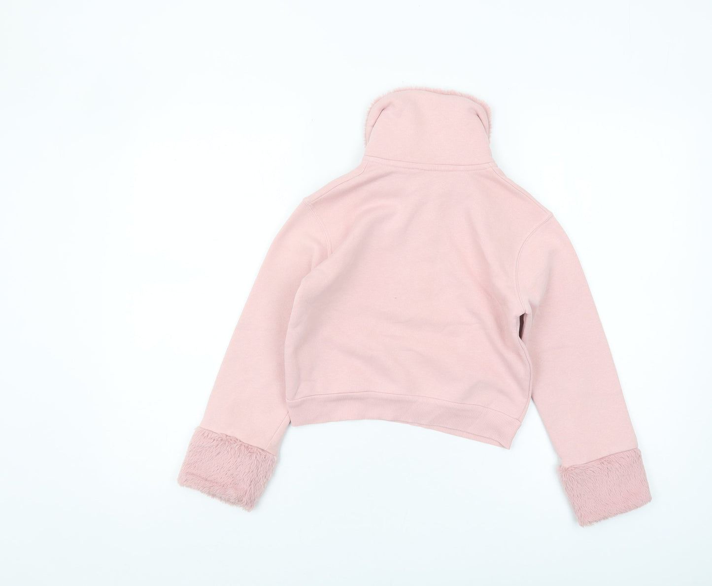 River Island Girls Pink Fur Trim Sweatshirt 7-8 Years