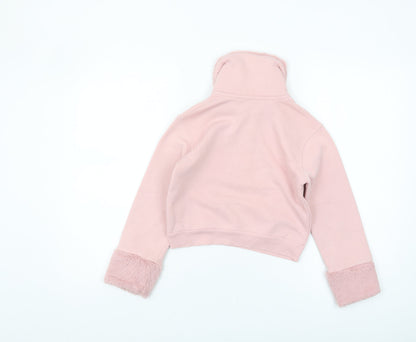 River Island Girls Pink Fur Trim Sweatshirt 7-8 Years
