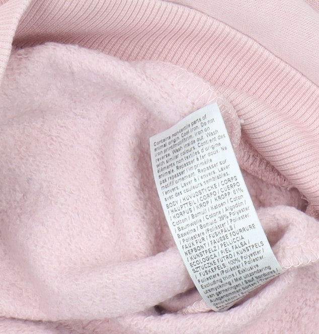 River Island Girls Pink Fur Trim Sweatshirt 7-8 Years