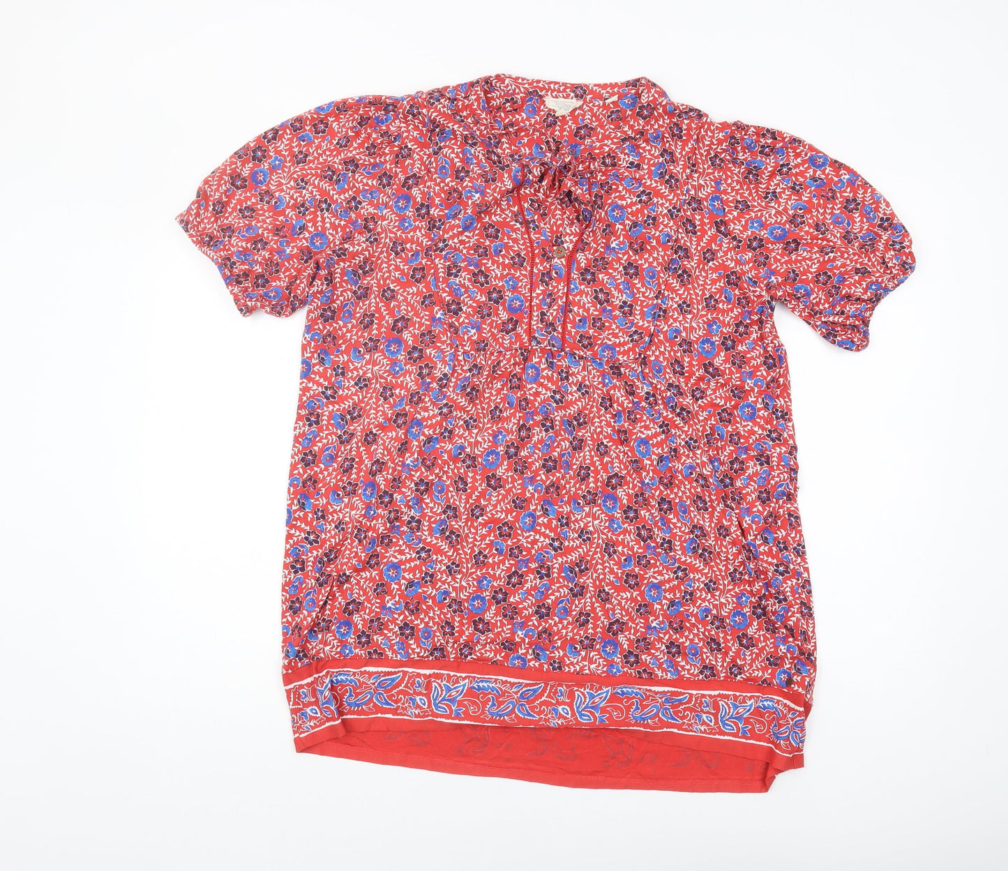 Womens UK Size 12 Fat Face Red Tunic Blouse