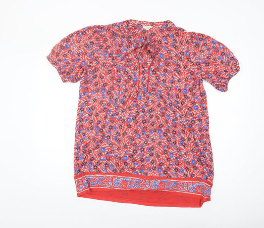 Womens UK Size 12 Fat Face Red Tunic Blouse
