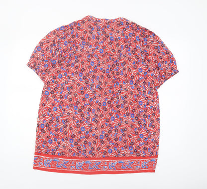 Womens UK Size 12 Fat Face Red Tunic Blouse