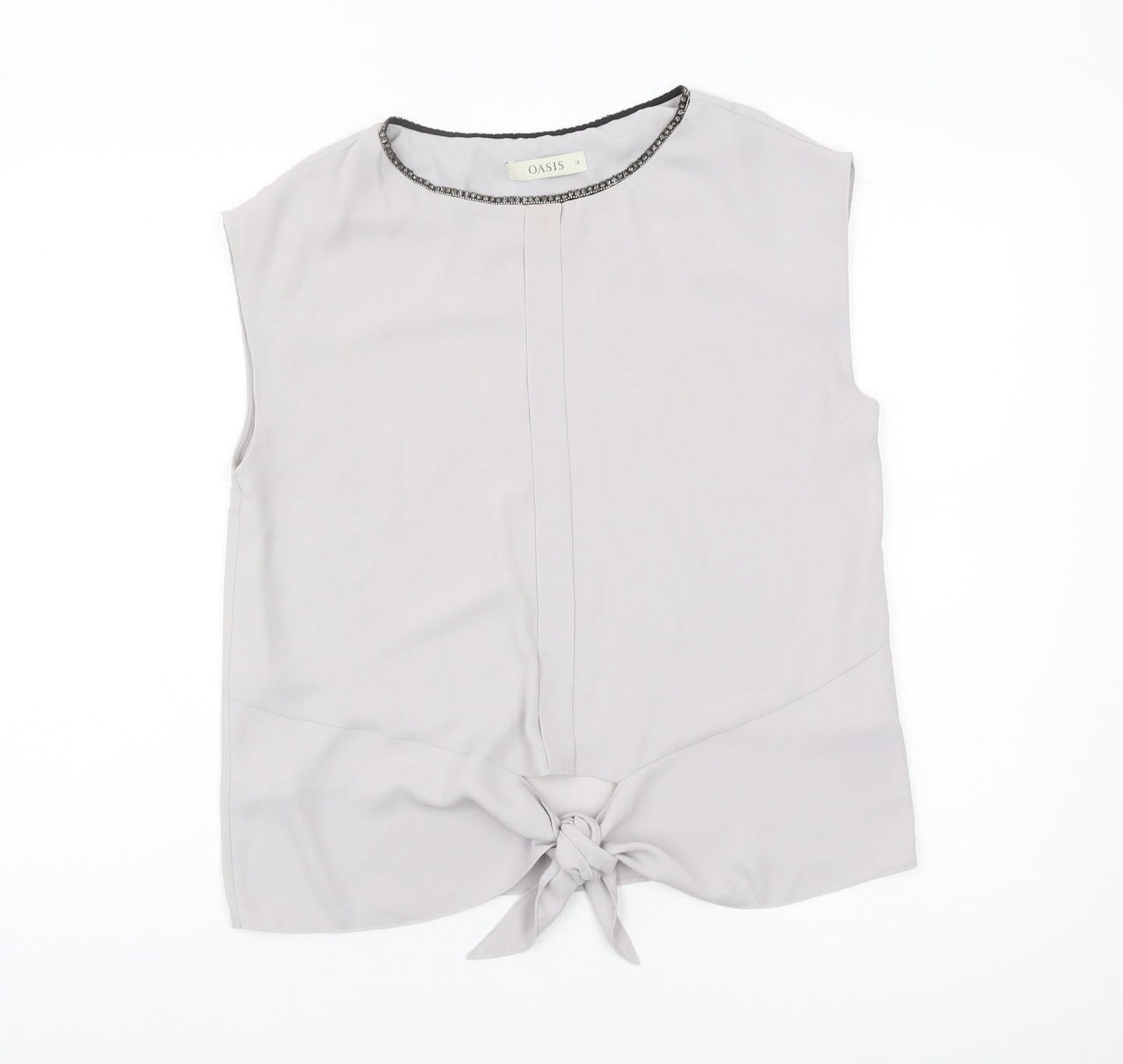 Womens UK Size 10 Oasis Grey Basic Blouse