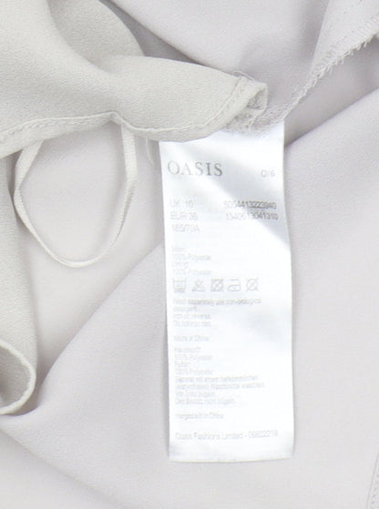 Womens UK Size 10 Oasis Grey Basic Blouse