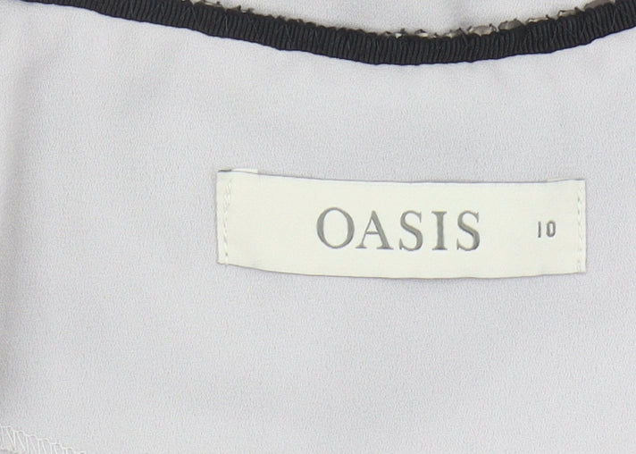 Womens UK Size 10 Oasis Grey Basic Blouse