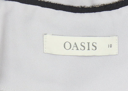 Womens UK Size 10 Oasis Grey Basic Blouse