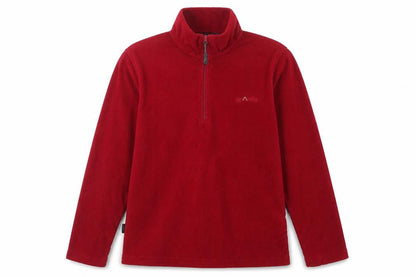 Front view of Granite unisex red fleece pullover sweatshirt l