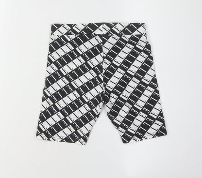 ELLE Girls Black and White Biker Shorts, 9-10 Years, Cotton Blend