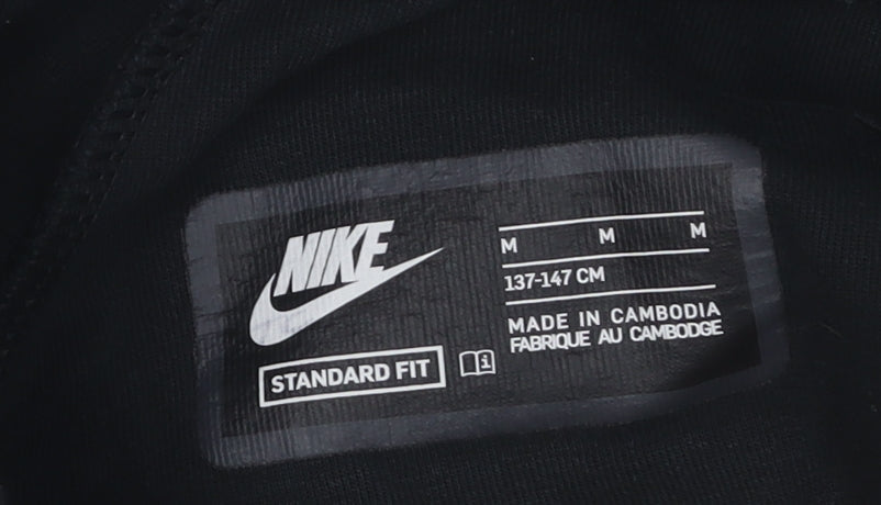 Nike Boys Black Jogger Trousers M Elastic Waist Casual
