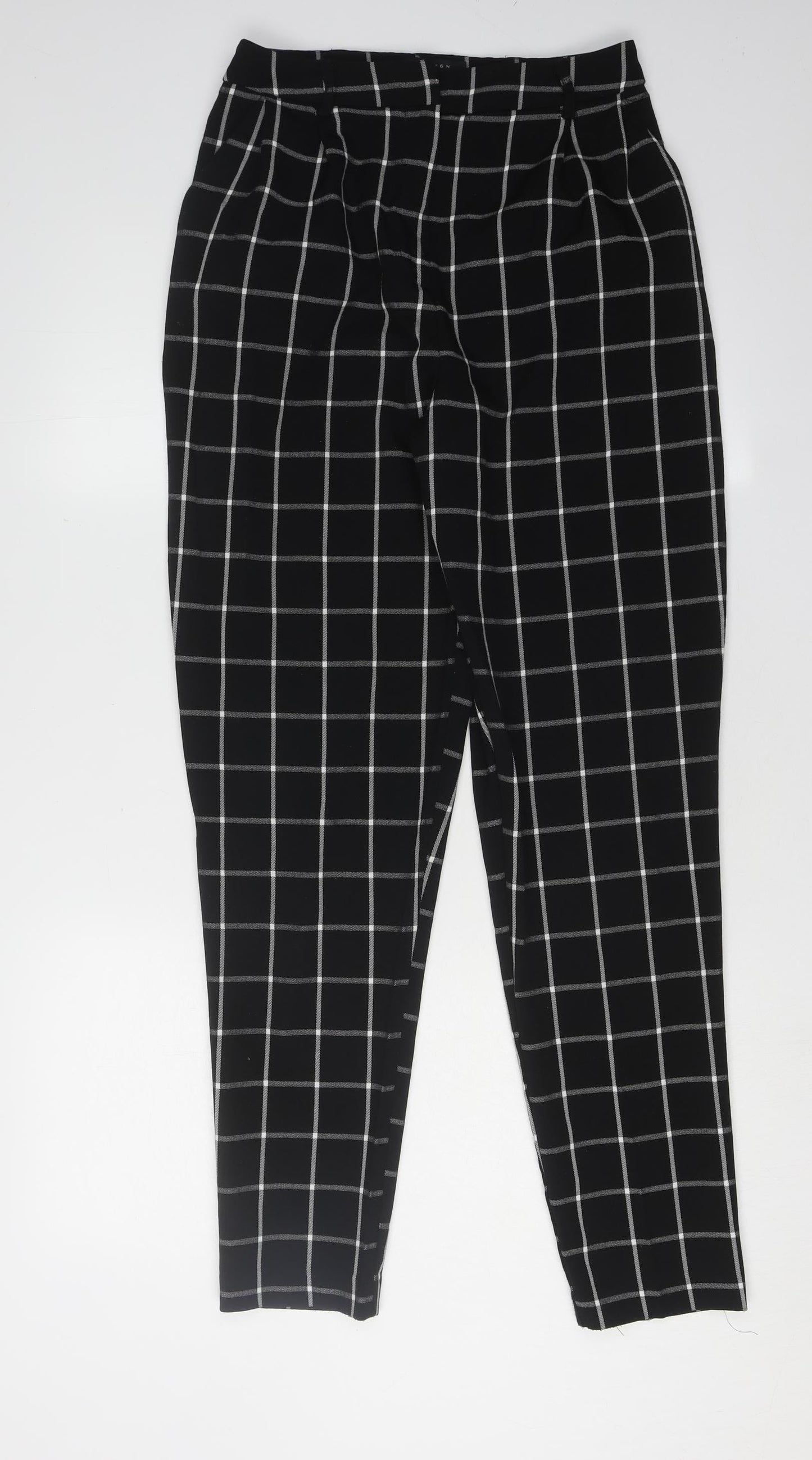 ASOS DESIGN Women's Black Check Trousers Size 8