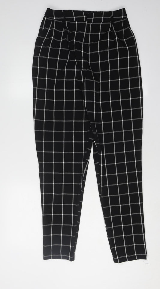 ASOS DESIGN Women's Black Check Trousers Size 8