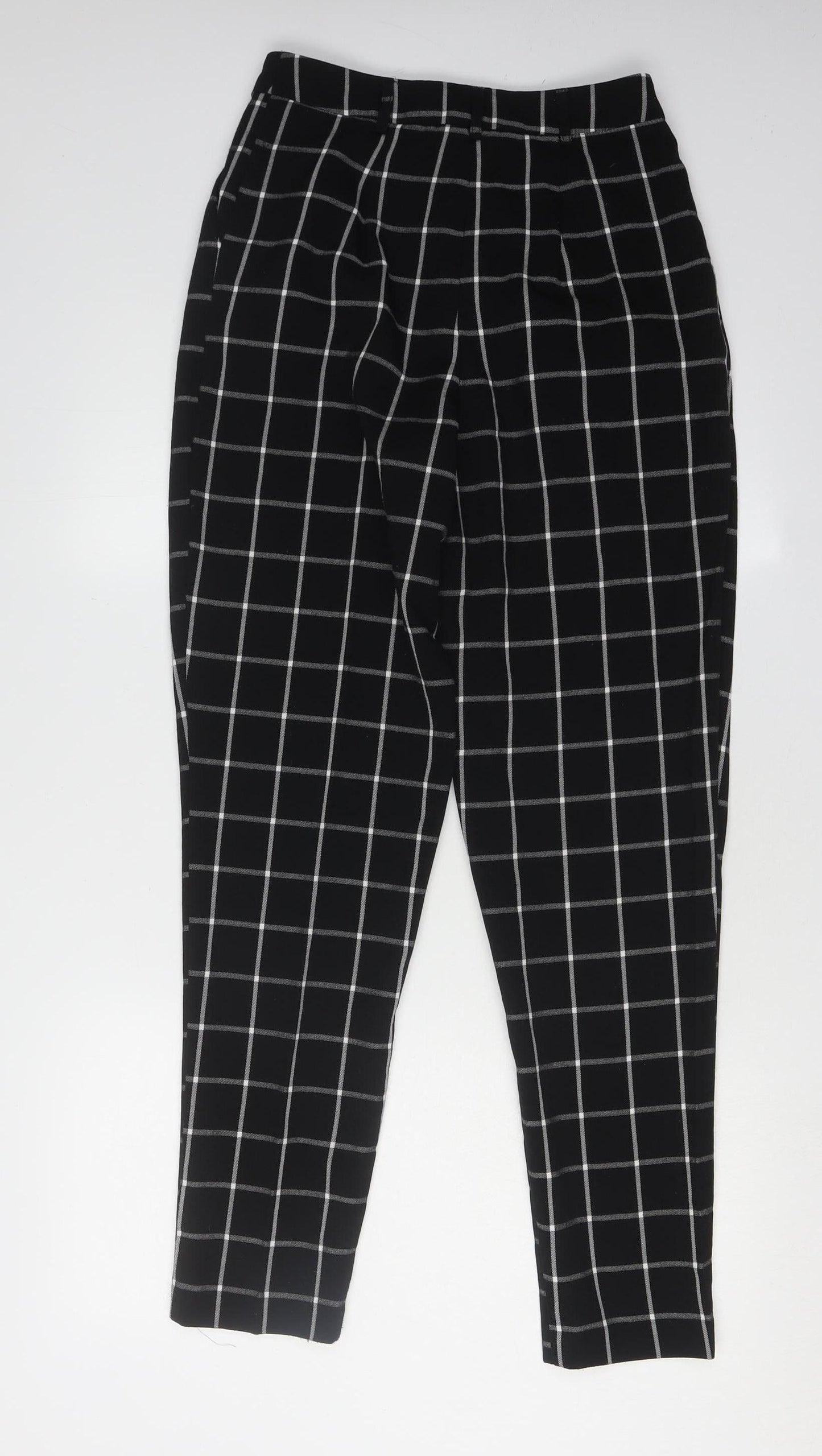 ASOS DESIGN Women's Black Check Trousers Size 8