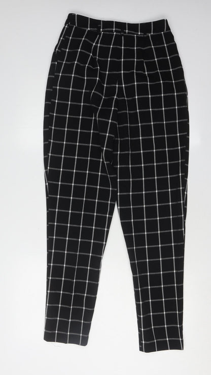 ASOS DESIGN Women's Black Check Trousers Size 8