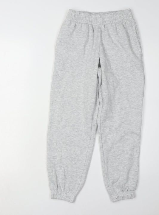 915 Girls Grey Jogger Trousers, Age 10-11, Cotton Blend