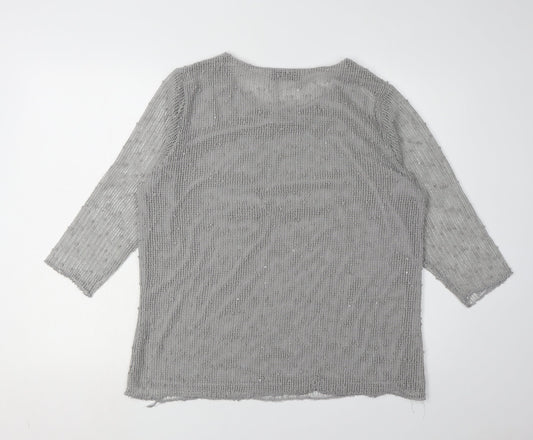 Alexara Women's Grey 3/4 Sleeve Blouse Size 16