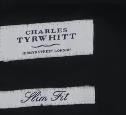 Mens UK Size 34 Charles Tyrwhitt Slim Fit Dress Pants Black Trousers