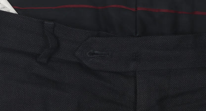 Mens UK Size 34 Charles Tyrwhitt Slim Fit Dress Pants Black Trousers
