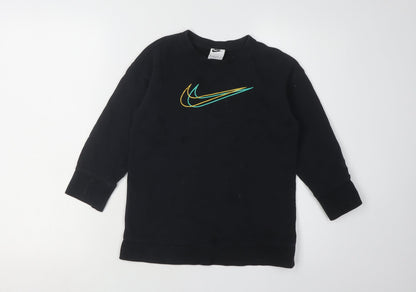 Nike Boys Black XS Pullover Sweatshirt, Logo Accent