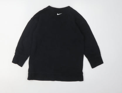 Nike Boys Black XS Pullover Sweatshirt, Logo Accent