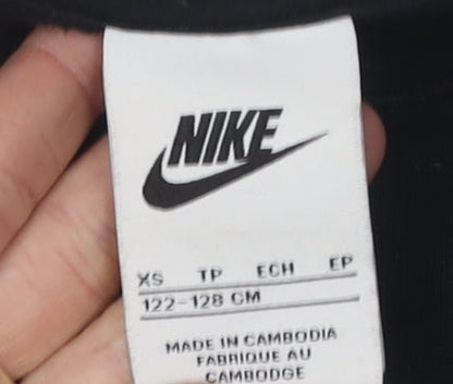 Nike Boys Black XS Pullover Sweatshirt, Logo Accent