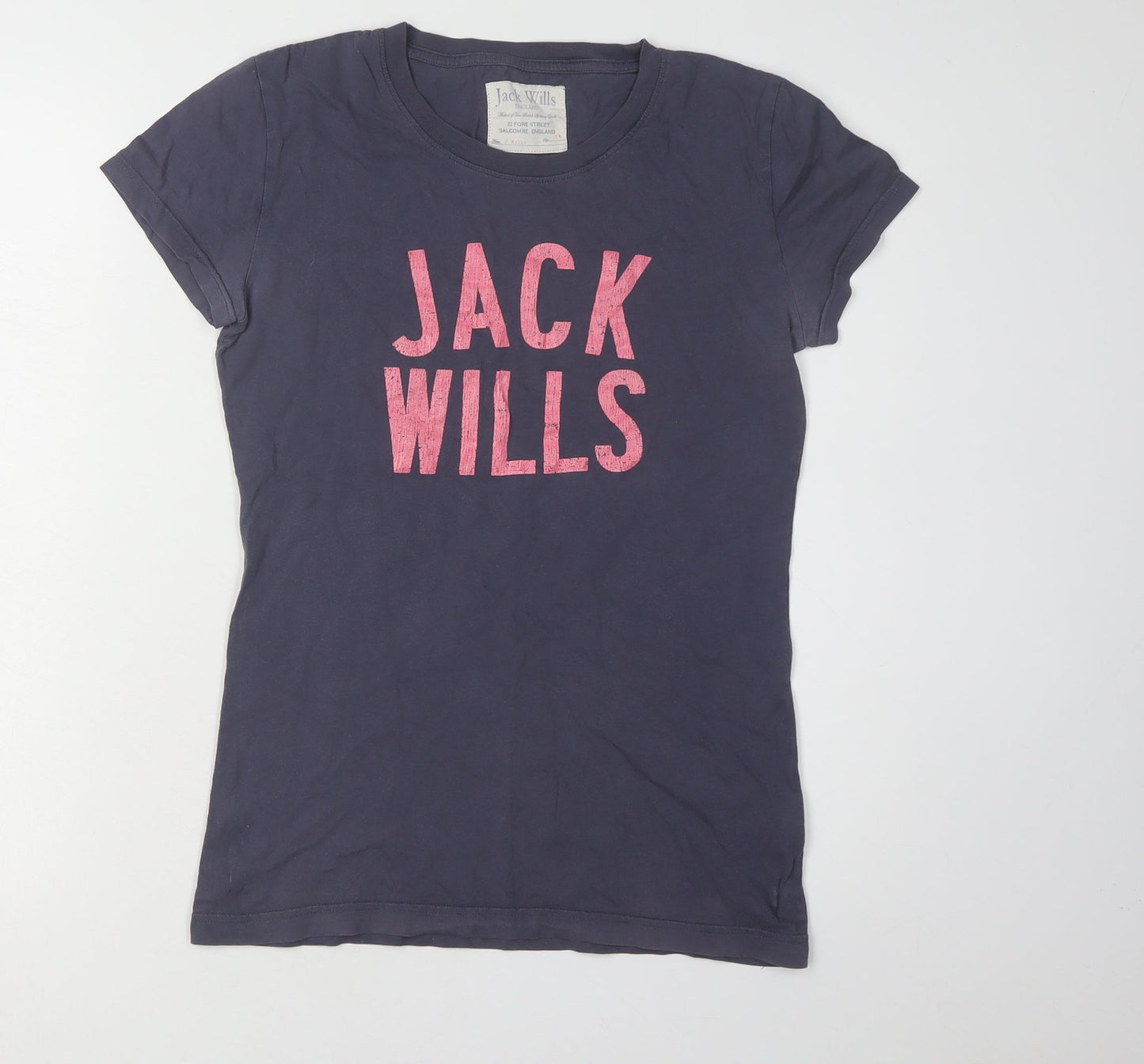 Jack Wills Women's Blue Crew Neck T-Shirt Size 10