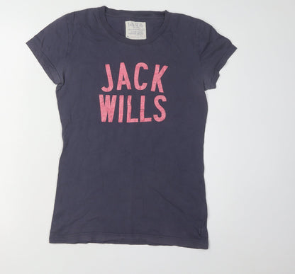 Jack Wills Women's Blue Crew Neck T-Shirt Size 10