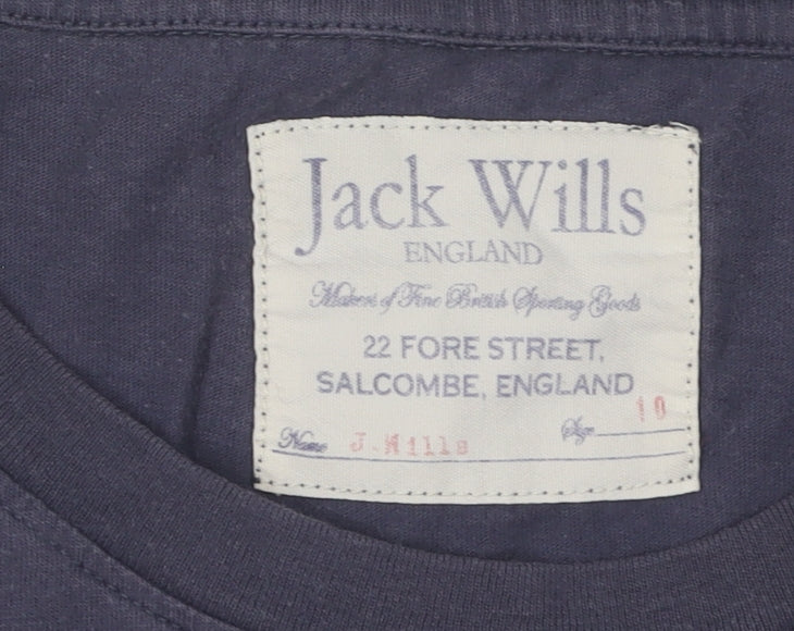 Jack Wills Women's Blue Crew Neck T-Shirt Size 10