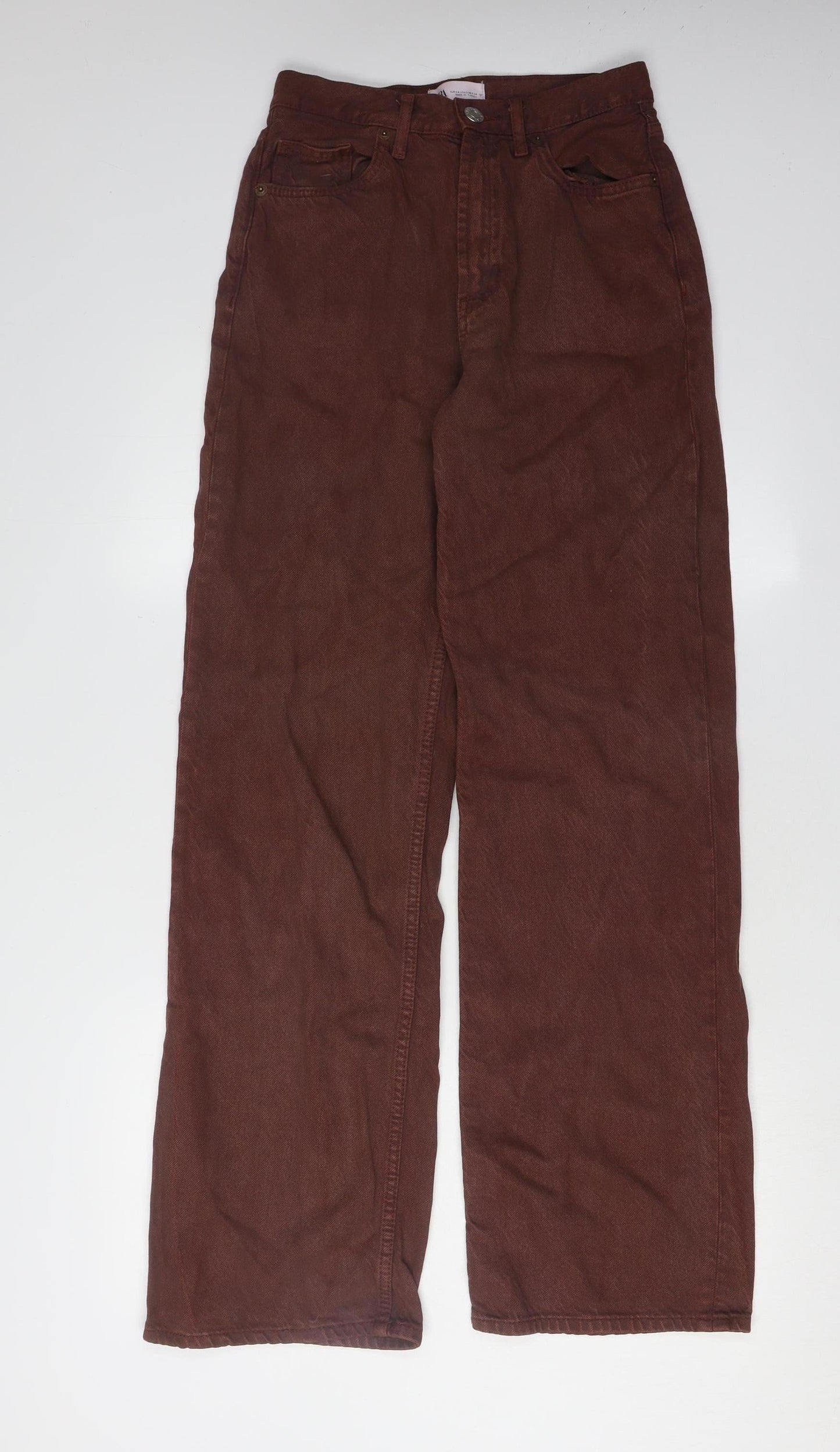 Zara Women's Wide-Leg Brown Jeans Size 6