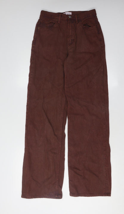 Zara Women's Wide-Leg Brown Jeans Size 6