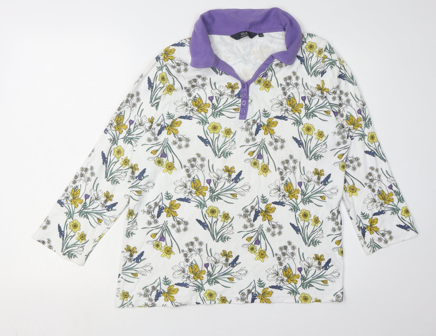 Womens UK Size L Isle Essentials Multicoloured  Button-Up