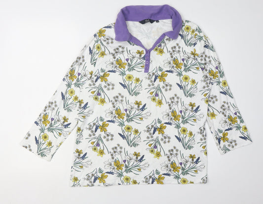 Womens UK Size L Isle Essentials Multicoloured  Button-Up