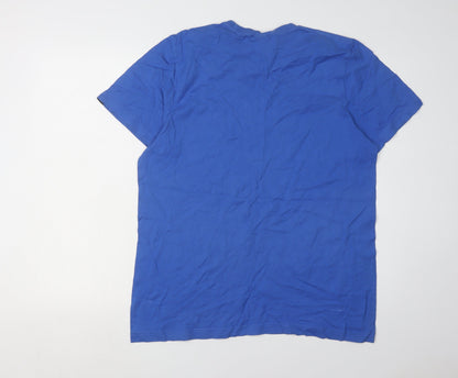 Adidas Men's Blue Crew Neck T-Shirt, Size M