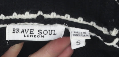 Womens UK Size S Brave Soul Black Pullover Jumper