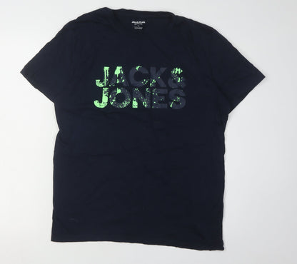 Mens UK Size L JACK & JONES Black  T-Shirt