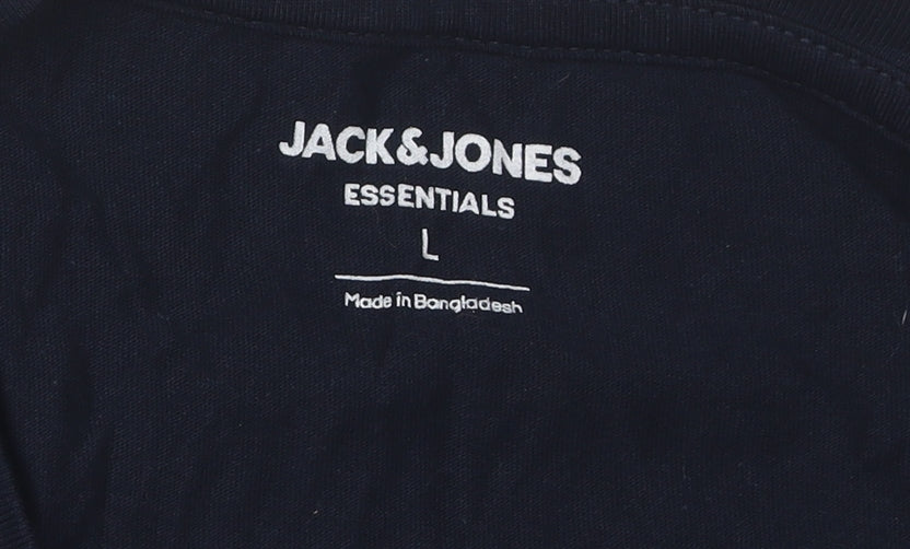 Mens UK Size L JACK & JONES Black  T-Shirt