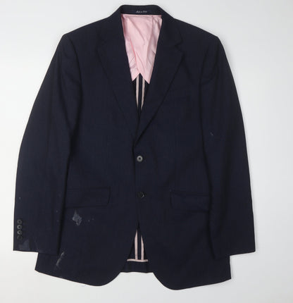 Mens UK Size 38 Charles Tyrwhitt Regular Blue Suit Jacket