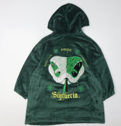 Dunelm Boys Green Slytherin Hooded Fleece Robe 7-10 Years