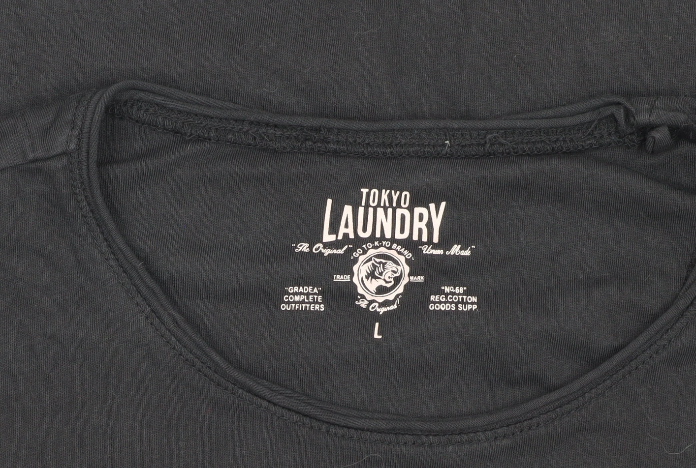 Tokyo Laundry Men's Black Cotton T-Shirt L