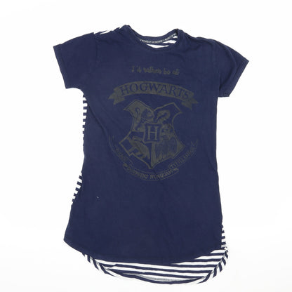 Teens UK Size 6-8 Harry Potter Blue Basic T-Shirt