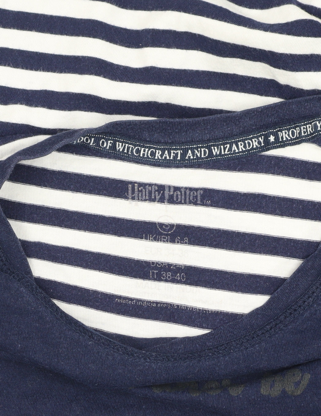Teens UK Size 6-8 Harry Potter Blue Basic T-Shirt
