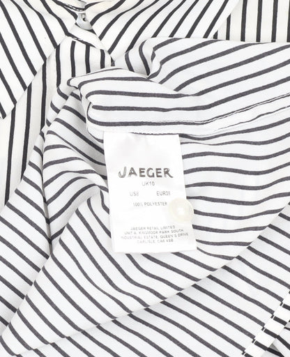 Jaeger Women's White Striped Button-Up Shirt