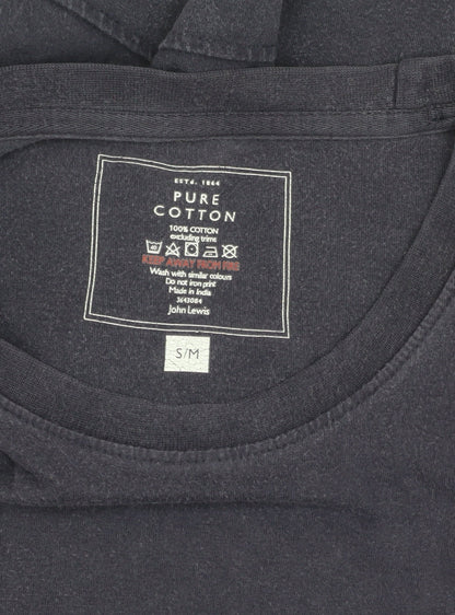 John Lewis Men's Black Cotton T-Shirt S/M