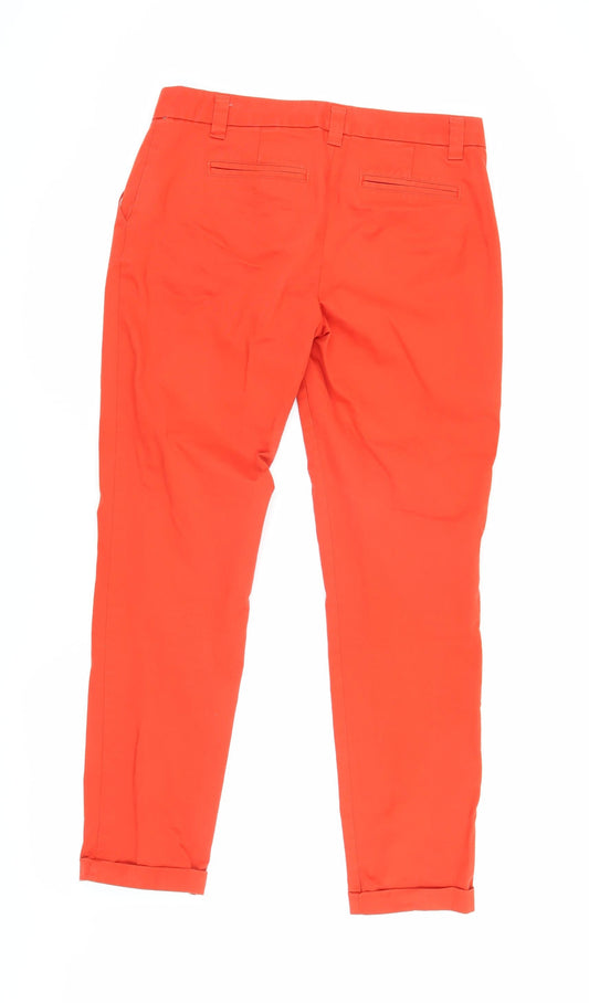 Womens UK Size 4 Gap Regular Fit Chino Orange Trousers